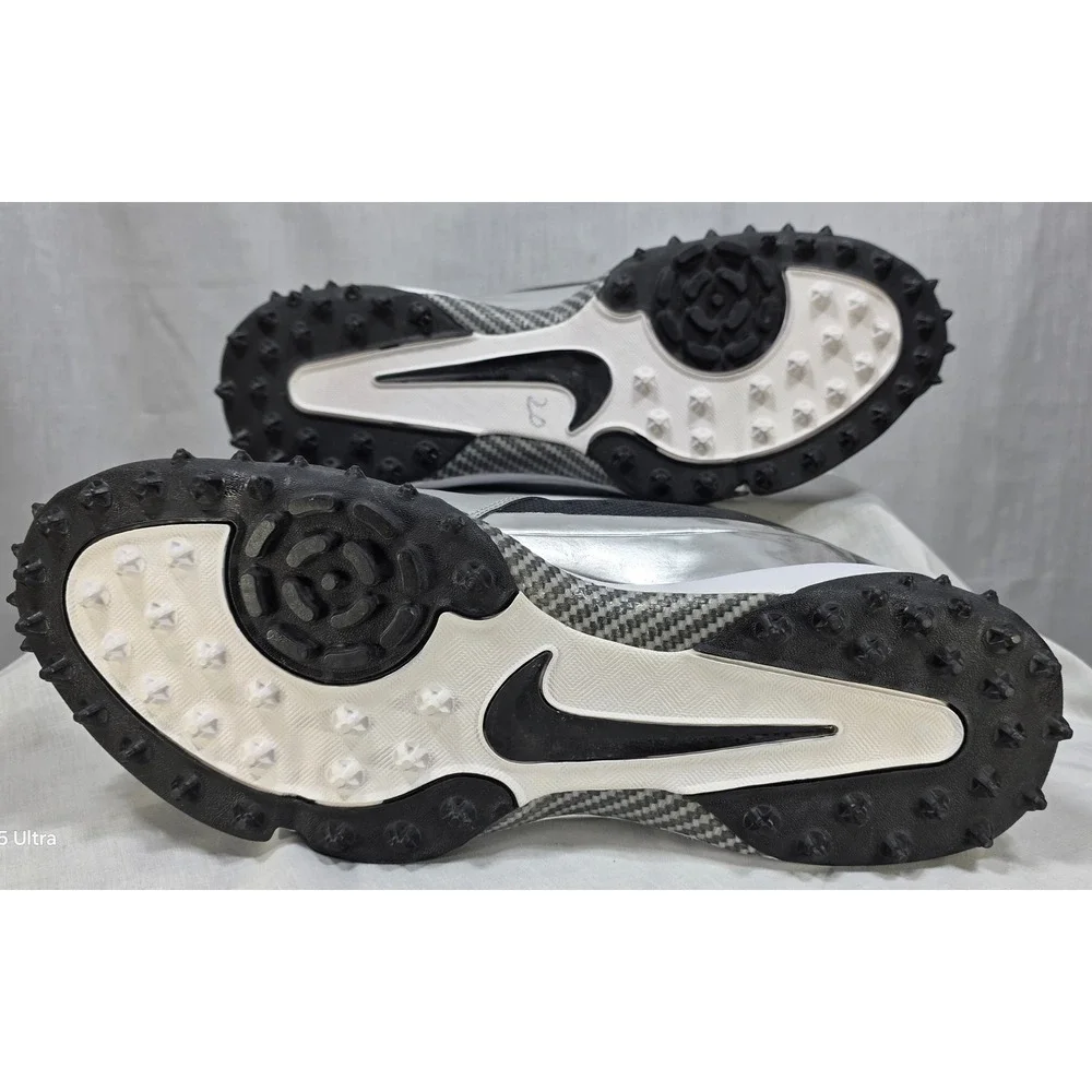 Nike Zoom Vapor Pro Mid Turf Football‎ Cleats Silver Black 527879-010 Mens 17